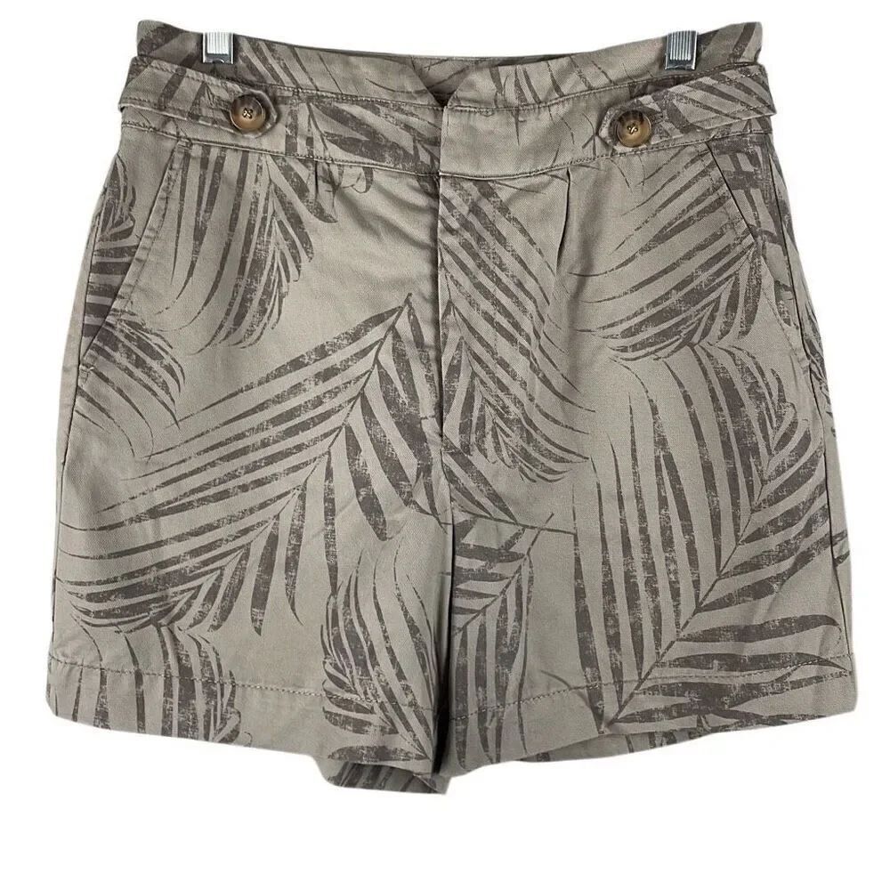 WHBM High Rise Short Khaki Tropical Print 4